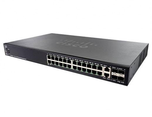 Управляемый коммутатор Cisco, 24 порта 10/100 Мб/с RJ-45 SF550X-24P-K9-EU