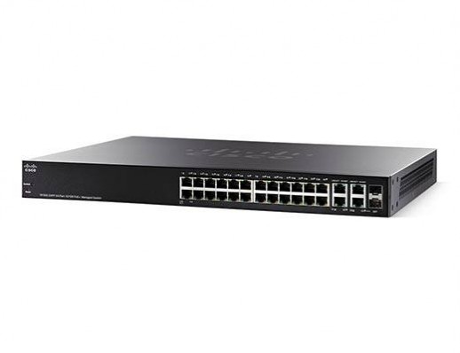 Управляемый коммутатор Cisco, 24 порта 10/100 Мб/с RJ-45 SF350-24P-K9-EU