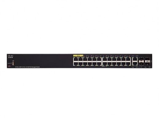 Управляемый коммутатор Cisco, 24 порта 10/100 Мб/с RJ-45 SF350-24MP-K9-EU