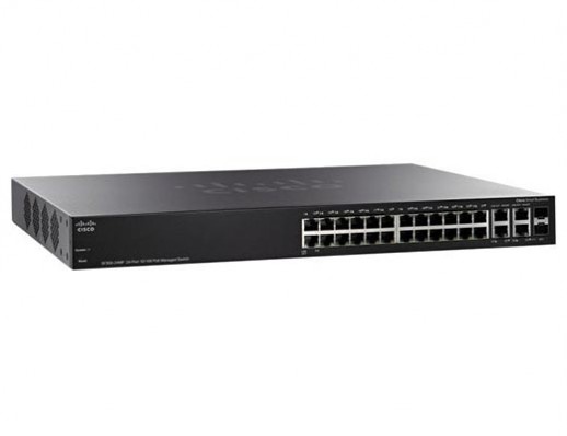Управляемый коммутатор Cisco, 24 порта 10/100 Мб/с RJ-45 SF350-24-K9-EU