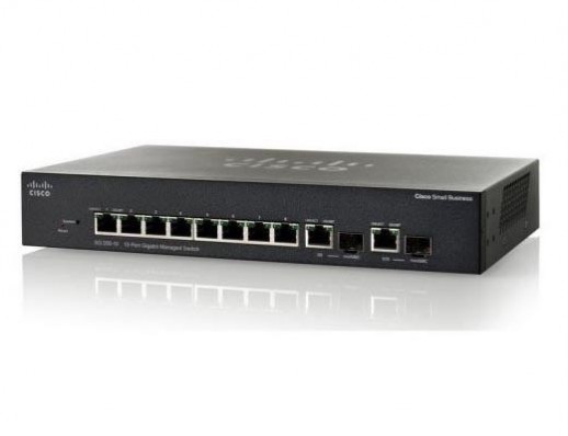 Управляемый коммутатор Cisco, 8 портов 10/100 Мб/с RJ-45. SF350-08-K9-EU
