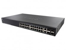 Коммутатор Cisco 550X, 24xGE (PoE), 2xSFP+, 2 комбо-порта 10GE SG550X-24MP-K9-EU