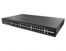 Коммутатор Cisco 550X, 48xGE (PoE), 2xSFP+, 2 комбо-порта 10GE SF550X-48P-K9-EU
