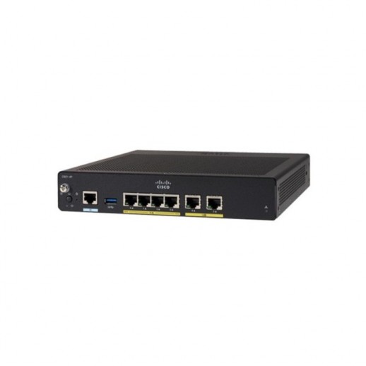 Маршрутизатор Cisco C927, WAN 1x 1 Гб/с, 1x VADSL, (Annex A), LAN 4x 1 Гб/с C927-4P