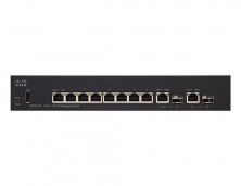 Коммутатор Cisco 350, 8x10/100Mb, 2 комбо-порта GE SF352-08-K9-EU