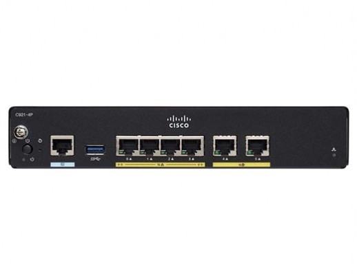 Маршрутизатор Cisco C921, LAN 4 x 1 Гб/с, WAN 2 x 1 Гб/с C921-4P