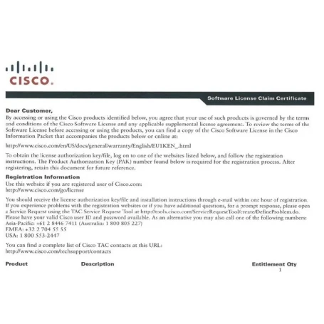 Лицензия Cisco L-LIC-CT8500-100A