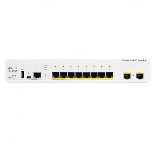 Коммутатор Cisco Catalyst, 8 x FE (PoE), 2 x GE/SFP, LAN Base WS-C2960C-8PC-L