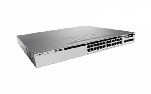 Коммутатор Cisco Catalyst, 24 x GE (PoE+), 5 AP, IP Base WS-C3850-24PW-S