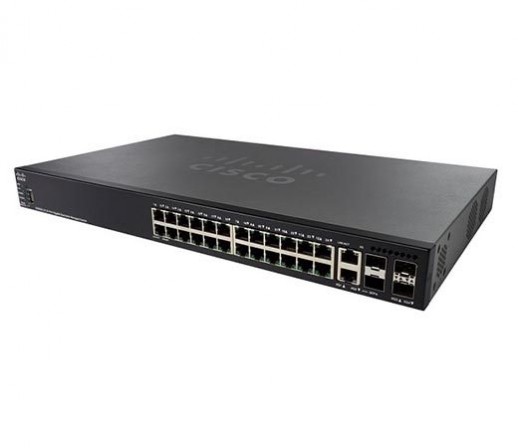 Управляемый коммутатор Cisco, 24 порта 1 Гб/с RJ-45 SG550X-24P-K9-EU