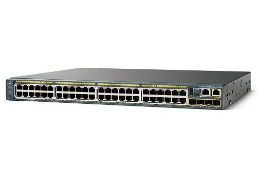 Коммутатор Cisco Catalyst, 48 x GE (PoE), 2 x SFP+, LAN Base WS-C2960RX-48LPD-L