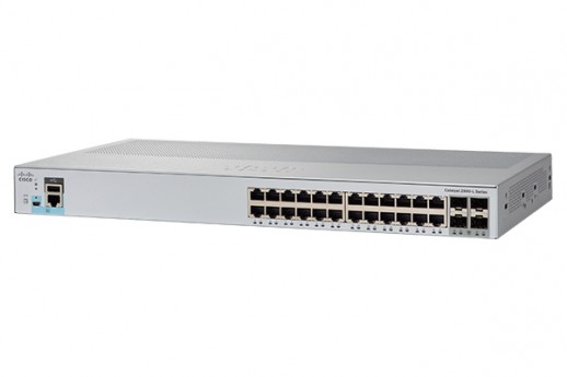 Коммутатор Cisco Catalyst, 24 x GE (PoE), 4 x 1G SFP, LAN Lite WS-C2960L-24PS-LL