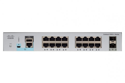 Коммутатор Cisco Catalyst, 16 x GE, 2 x 1G SFP, LAN Lite WS-C2960L-16TS-LL