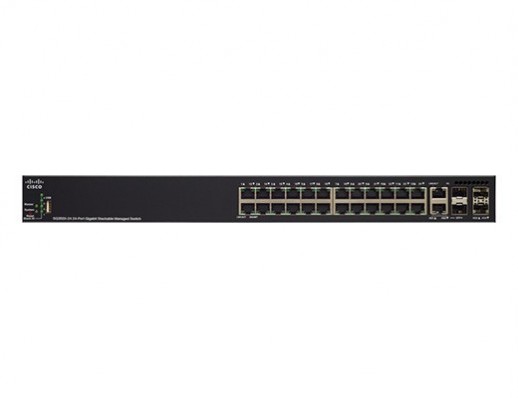 Управляемый коммутатор Cisco, 24 порта 1 Гб/с RJ-45 SG350X-24P-K9-EU