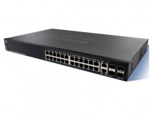 Управляемый коммутатор Cisco, 24 порта 1 Гб/с RJ-45 SG350X-24MP-K9-EU