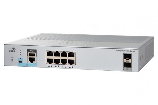 Коммутатор Cisco Catalyst, 8 x GE (PoE), 2 x 1G SFP, LAN Lite WS-C2960L-8PS-LL