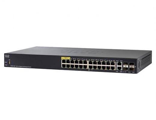 Управляемый коммутатор Cisco, 24 порта 1 Гб/с RJ-45 SG350-28P-K9-EU