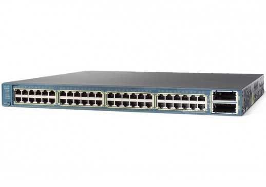 Коммутатор Cisco Catalyst, 48 x GE, 2 x 10GE(X2), 265W DC, IP Base WS-C3560E-48TD-SD