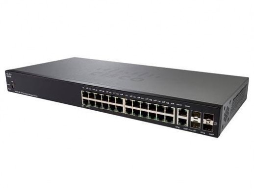 Управляемый коммутатор Cisco, 24 порта 1 Гб/с RJ-45 SG350-28-K9-EU