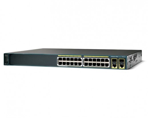 Коммутатор Cisco Catalyst, 24 x FE (PoE), 2 x GE/SFP, LAN Base WS-C2960+24PC-L