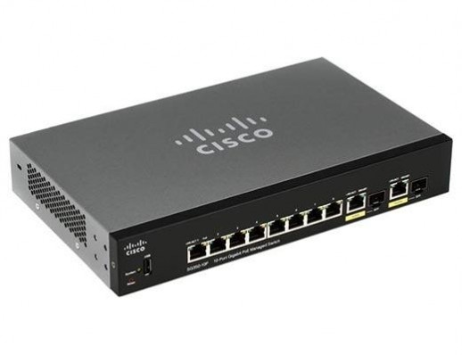Управляемый коммутатор Cisco, 8 портов 1 Гб/с RJ-45 SG350-10P-K9-EU