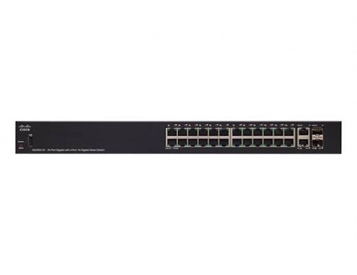 Smart коммутатор Cisco, 24 порта 1 Гб/с и 2 порта 10 Гб/с RJ-45 SG250X-24-K9-EU